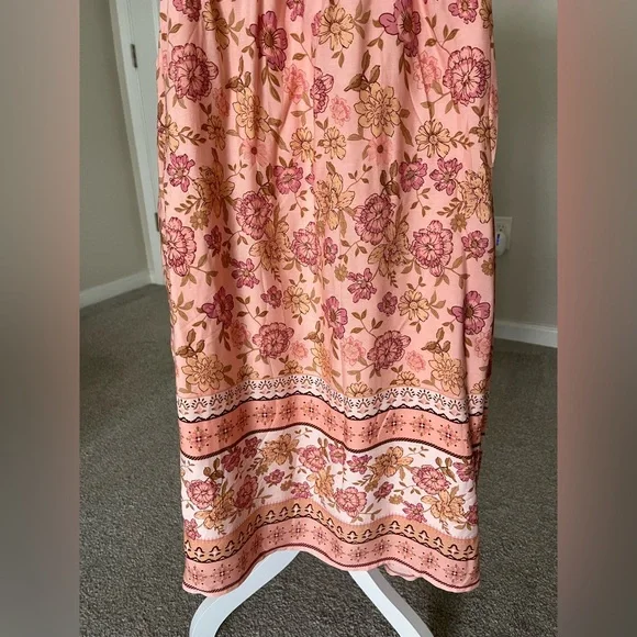 NWT Baevely Peach and Pink Floral Mini Dress Sizes 1X and 2X - Picture 4 of 10